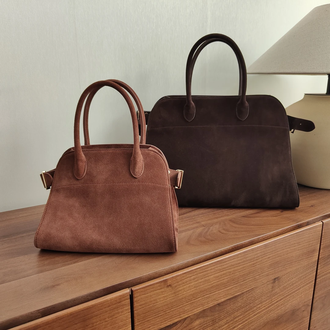 三笙鱼SANSHENGYU 【复古反绒Margaux】手拎包——设计师风格系列