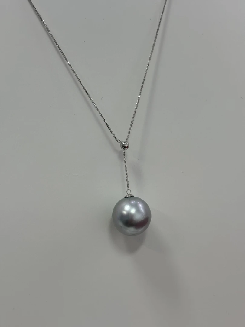 18K金海水大溪地肖邦Y链吊坠11-12MM H206