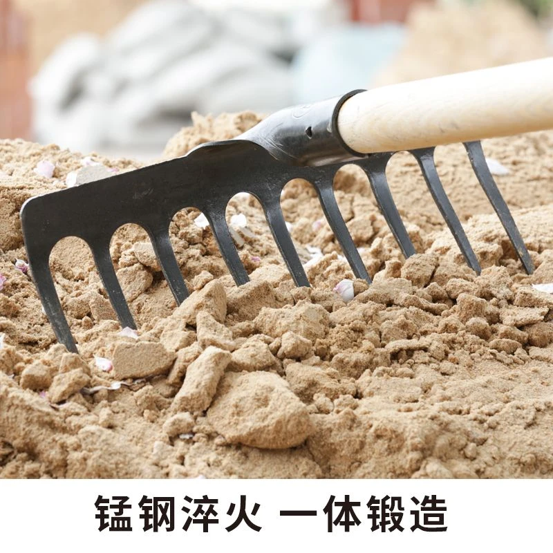 农村农用松土大铁耙子钉耙农具家用钢耙子搂草耙草落叶耙园艺工具