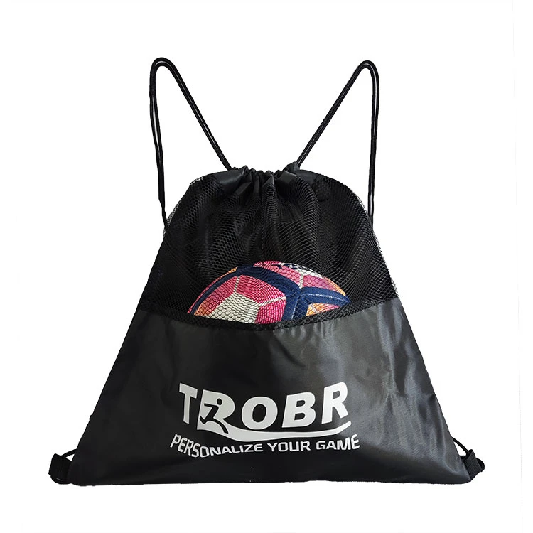 TROBR SPORTS/拓佰体育黑色双肩束口轻便休闲抽绳背包足球装备包