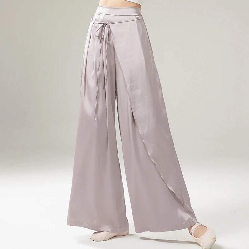 古典舞舞蹈裤宽松飘逸侧开叉裙裤子现代舞中国舞练功阔腿裤演出服