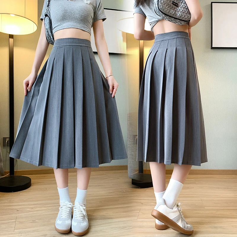【工厂品质上新】半身裙女百褶裙秋冬高腰显瘦a字裙伞裙大码中长款