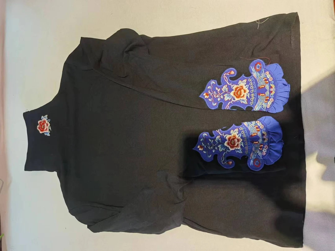 精工刺绣打底衫女款针织黑色网红长袖女t恤