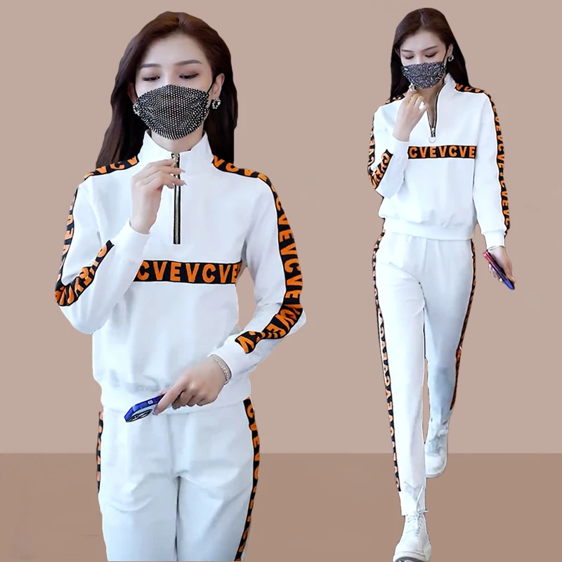 休闲运动服套装女2025年春秋季新款洋气减龄立领卫衣长裤两件套潮