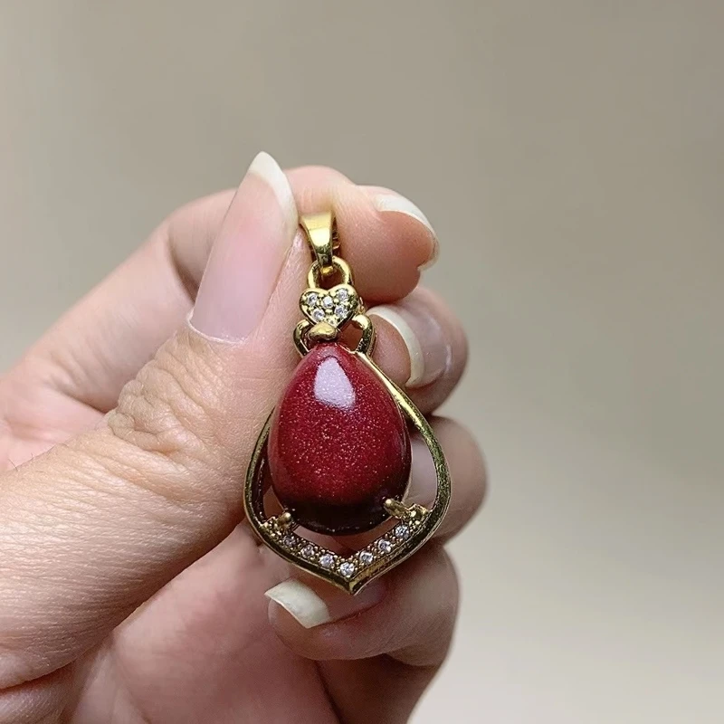 含辰砂工艺品朱砂吊坠不带链583