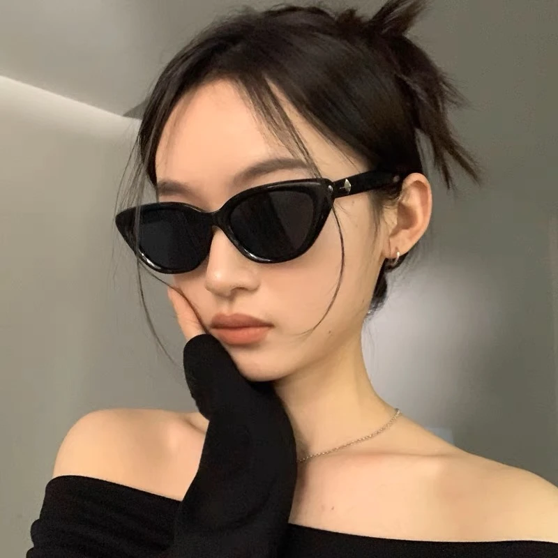 2024新款猫眼墨镜简约高级方圆脸显瘦气质欧美遮阳太阳镜防紫外线