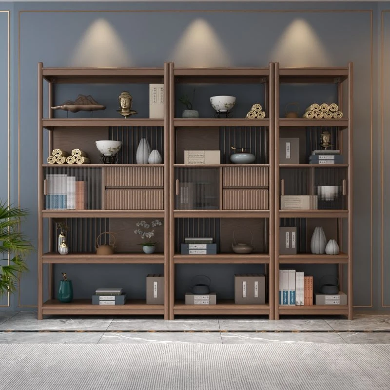 博古架实木新中式展示置物古董架多宝阁摆件客厅办公室架子收纳柜