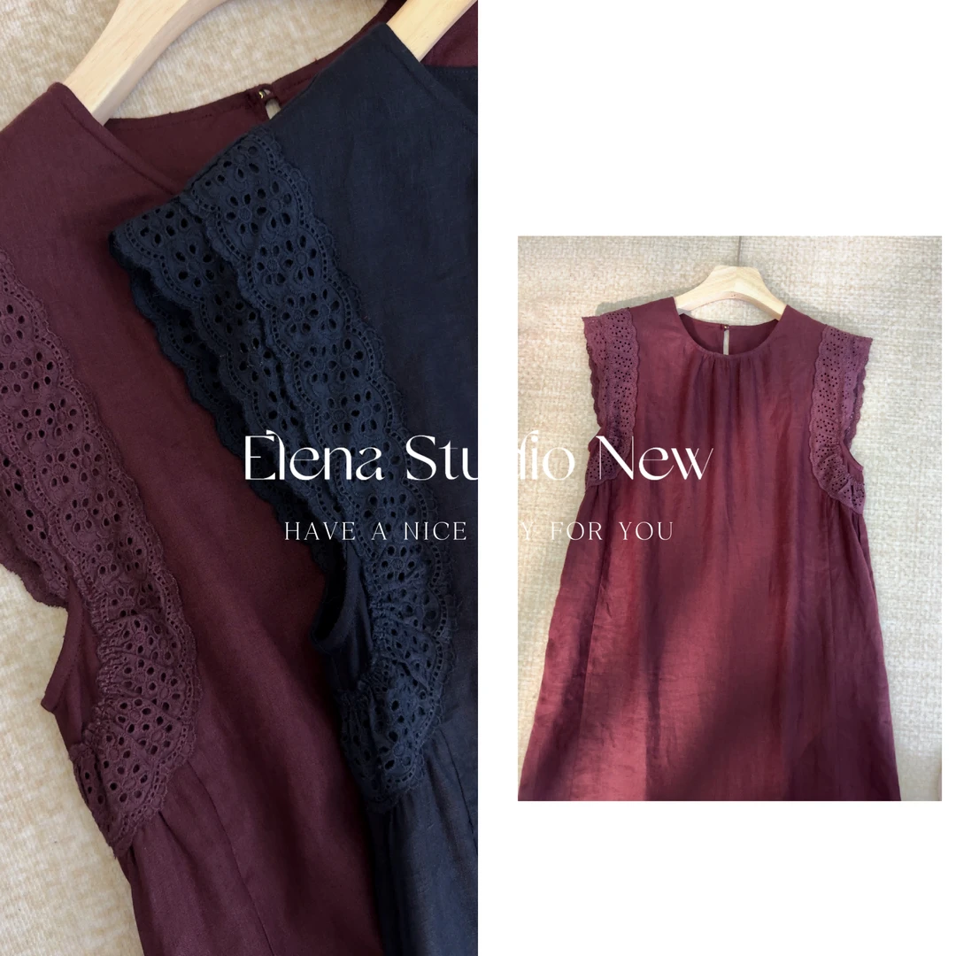 大甜甜【葡萄】设计感小飞袖连衣裙宽松气质中长裙LYQ2406-24-X837