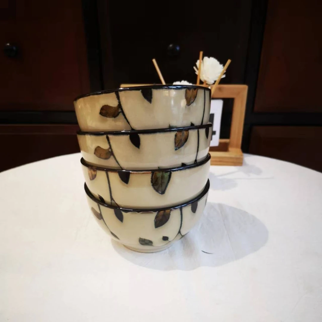 利利家高温釉下彩 4.8英寸秋叶米饭碗4只一组活动价