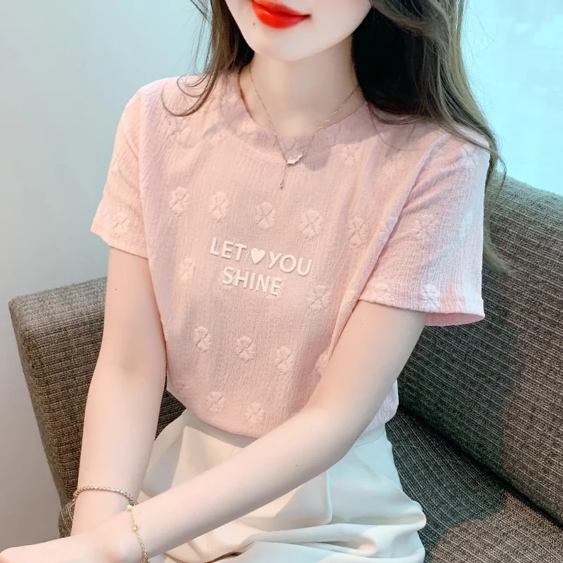 短袖印花雪纺衫女装夏季2025新款高档洋气小个子上衣爆款短袖T恤