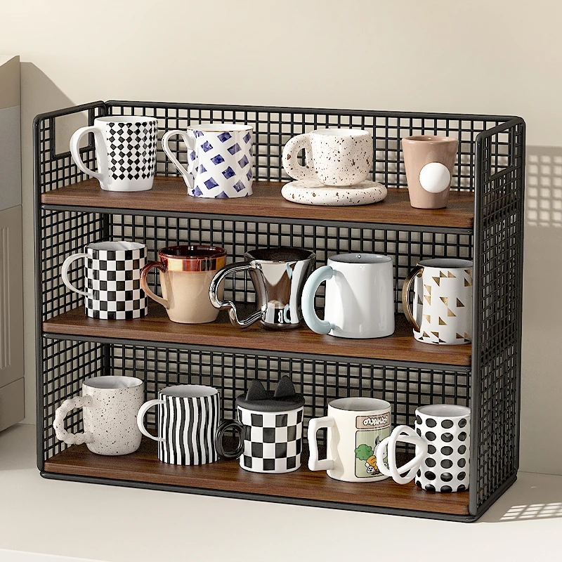 杯子收纳置物架桌面分层水杯架子茶杯咖啡杯家用杯架整理架沥水架
