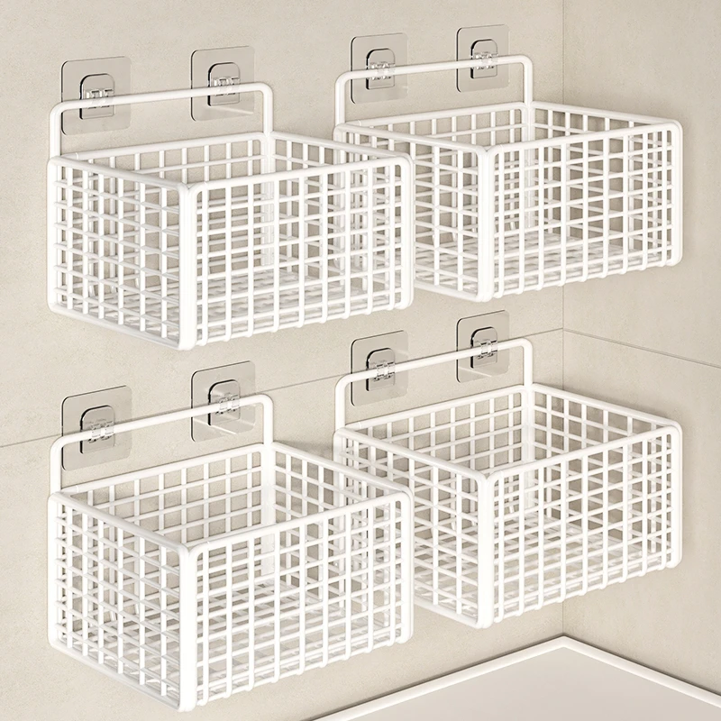 挂墙置物架卫生间洗衣机上方架子浴室洗澡筐墙上收纳架免打孔挂篮