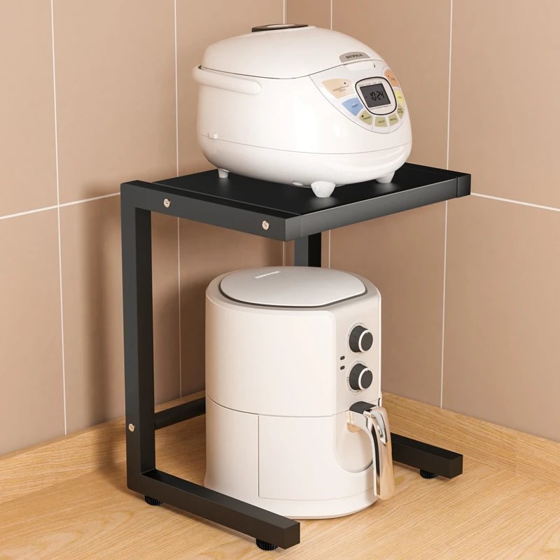 多功能空气炸锅置物架厨房电饭煲电饭锅台面收纳架分层小家电铁艺