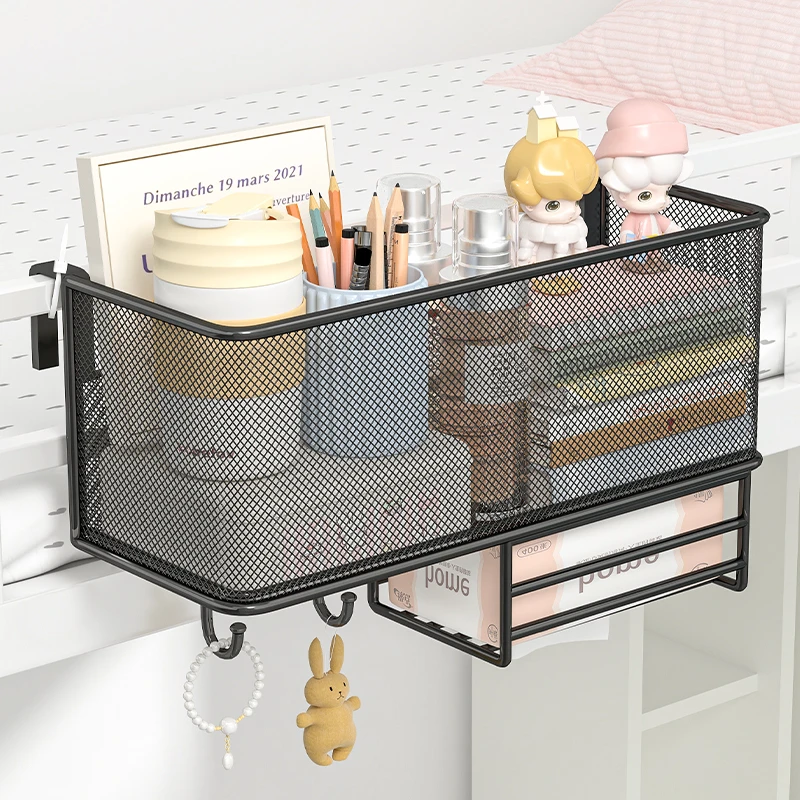 床边挂篮宿舍床头置物架奶油风床上收纳架寝室上铺神器挂式置物篮