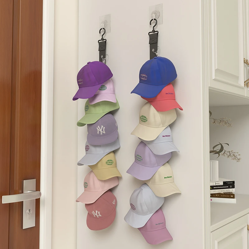 家用帽子收纳神器门后鸭舌帽架衣柜挂帽子玄关墙上挂钩置物收纳架