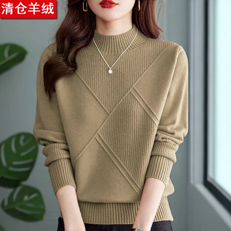 纯100羊绒衫2025秋冬季新款宽松中年女士洋气针织毛衣