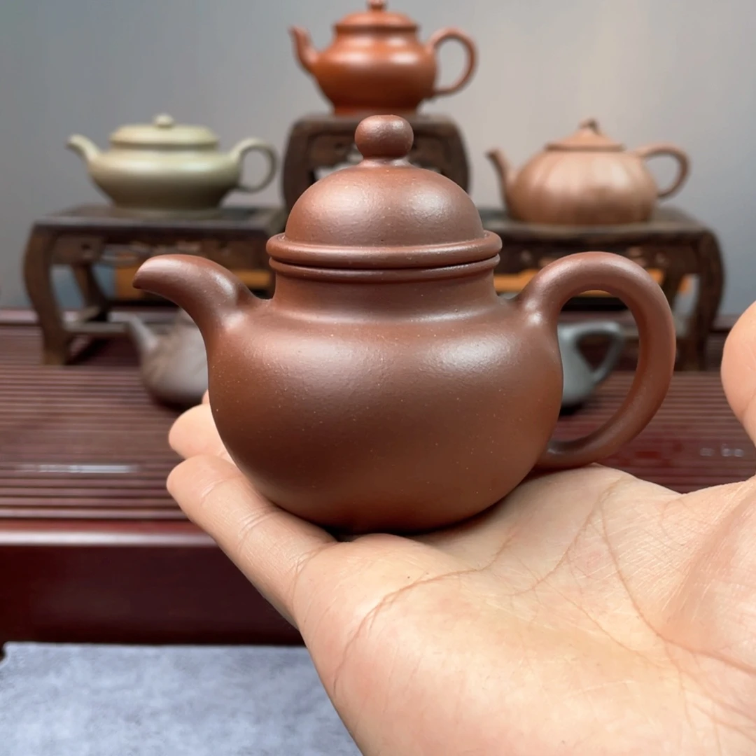 紫砂茶壶寿珍掇球110cc红紫泥