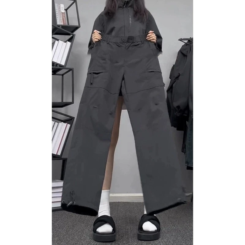 美式机能尼龙裤子高街防风防寒工装裤男秋冬款加绒户外滑雪冲锋裤