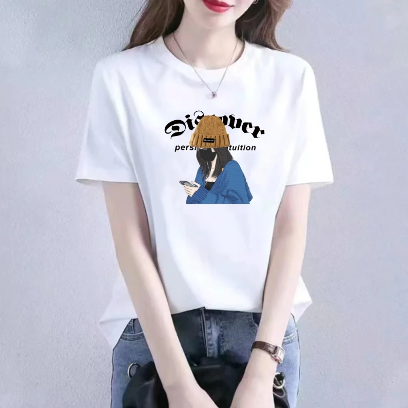 【蓝衣女孩】蓝衣女孩运动情侣新款短袖T春夏打底时尚显瘦半袖韩版