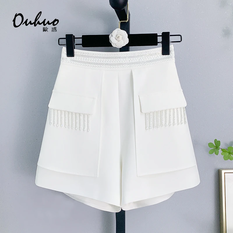 【南油薇薇】夏季高腰气质显瘦轻奢时尚休闲黑色阔腿短裤OHPAG07123