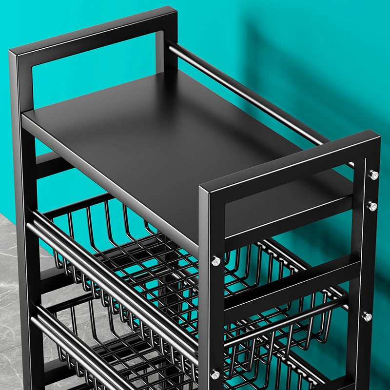 厨房落地置物架家用微波炉多功能蔬菜架不锈钢储物防锈多层收纳架