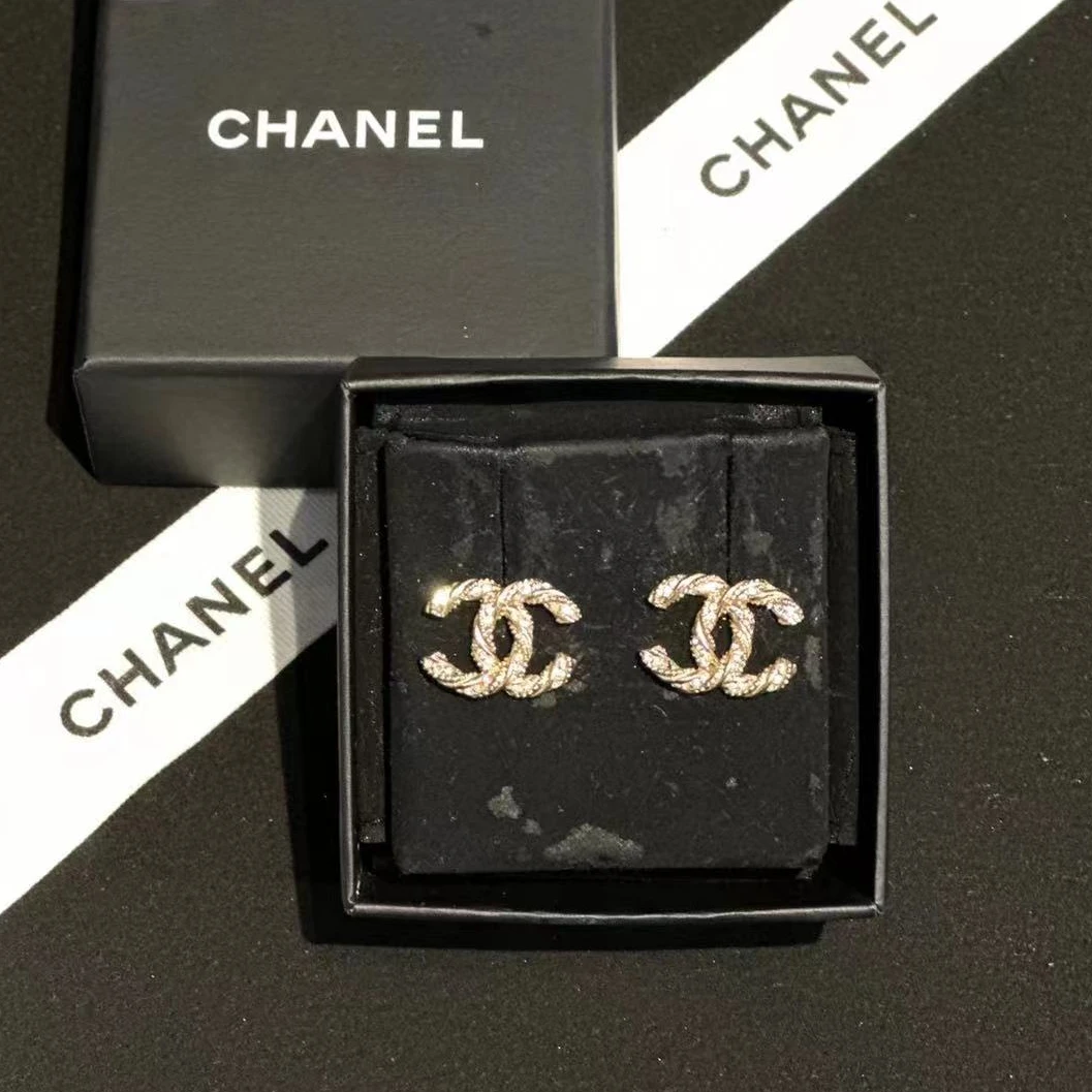 95新 Chanel/香奈儿 中古双C耳钉/MJ410626
