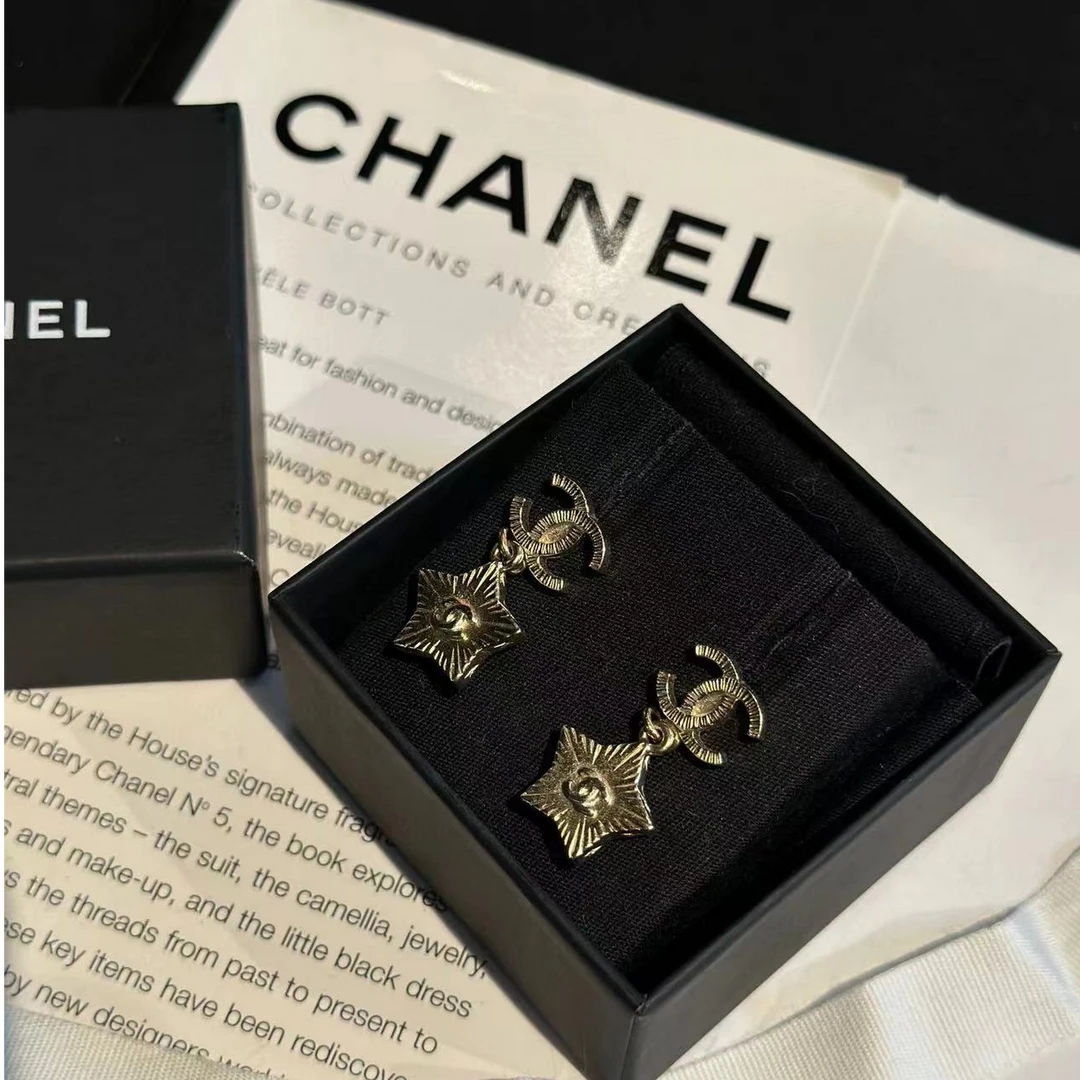 95新 Chanel/香奈儿 中古双C星星耳钉/MJ410612