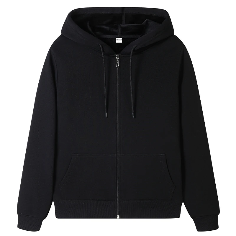 秋冬款男士宽松拉链帽衫开衫连帽卫衣休闲大码时尚长袖百搭外套