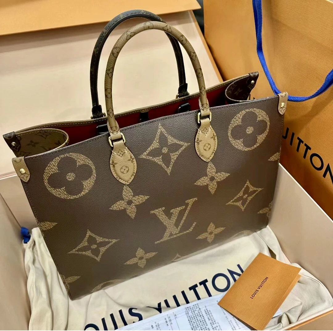 99新 LouisVuitton/路易威登 onthego大号 经典托特 单肩包手提包