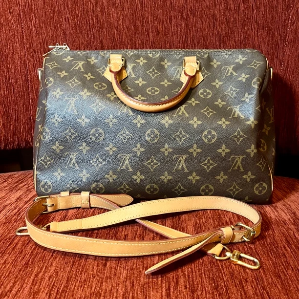 95新 LouisVuitton/路易威登 枕头35肩带款 波士顿单肩枕头包时尚