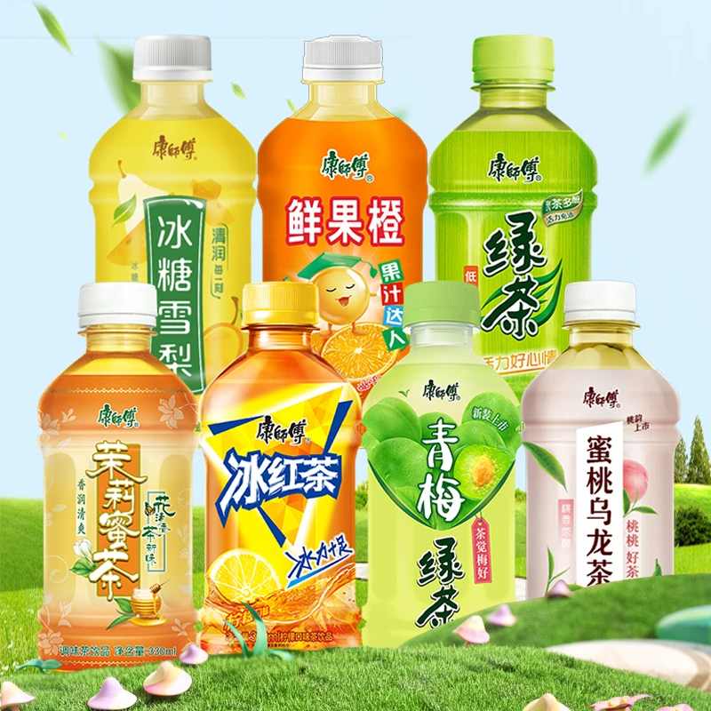 康师傅冰红茶330ml瓶装茉莉蜜茶蜜桃乌龙冰糖雪梨茶饮料整箱批发