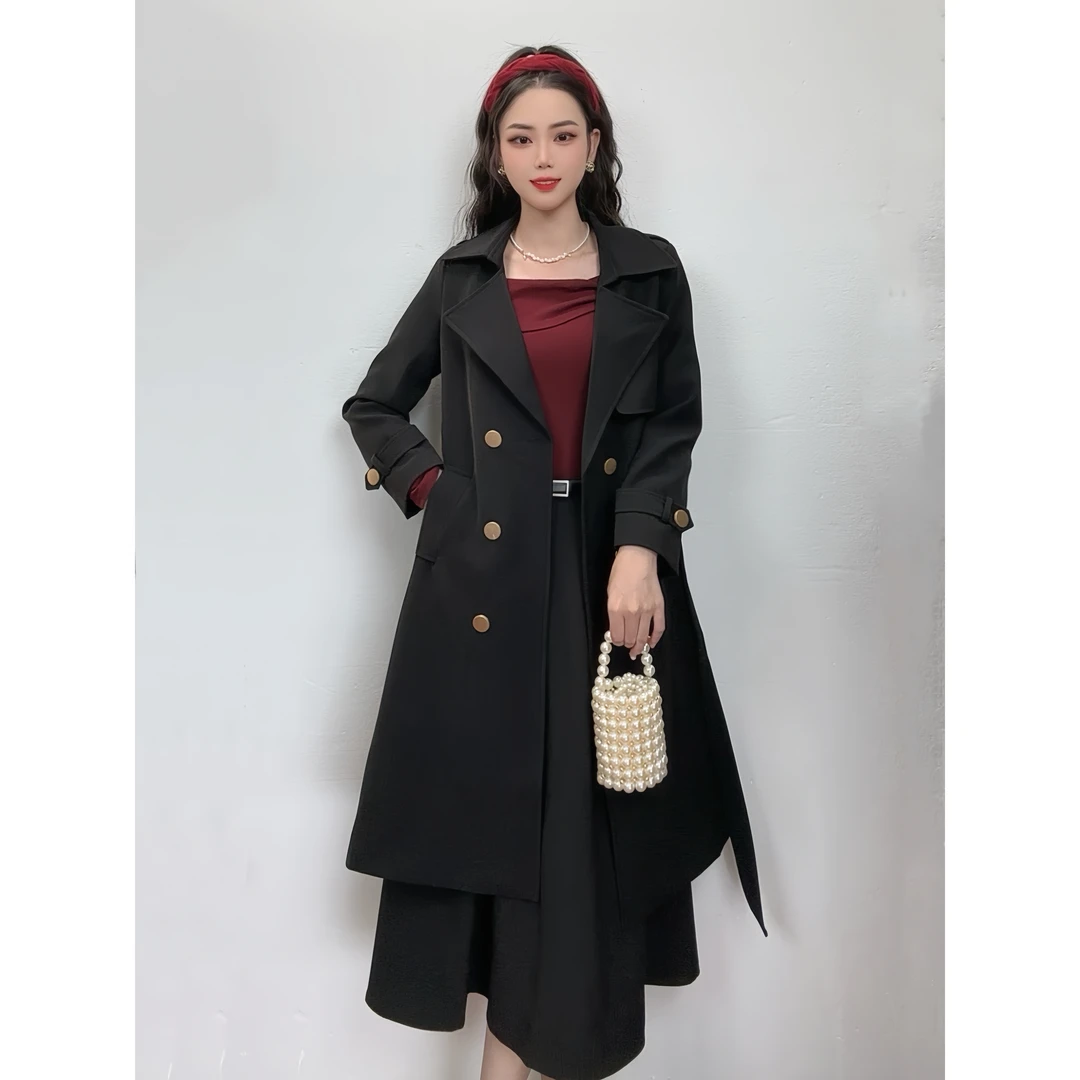 ASY/2024高级感律动莫兰迪百搭大衣【小个子】正肩设计长款风衣