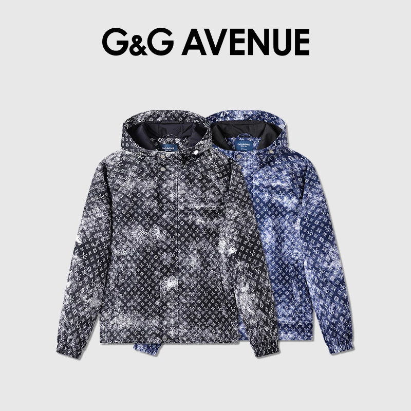 法国G&G AVENUE轻奢潮牌秋冬休闲男款连帽拉链夹克-GJ2421003