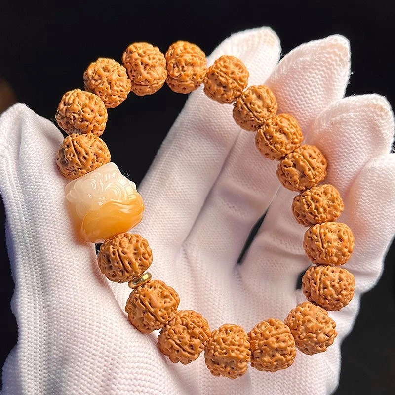 佛手金刚菩提醒狮 菩提根渐变单圈手串 男女款通用