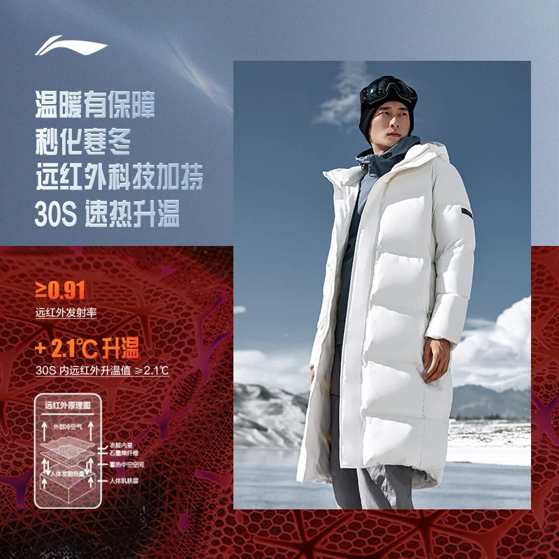 李宁官方正品羽绒服男健身系列防泼水冬保暖长运动羽绒服AYMT303