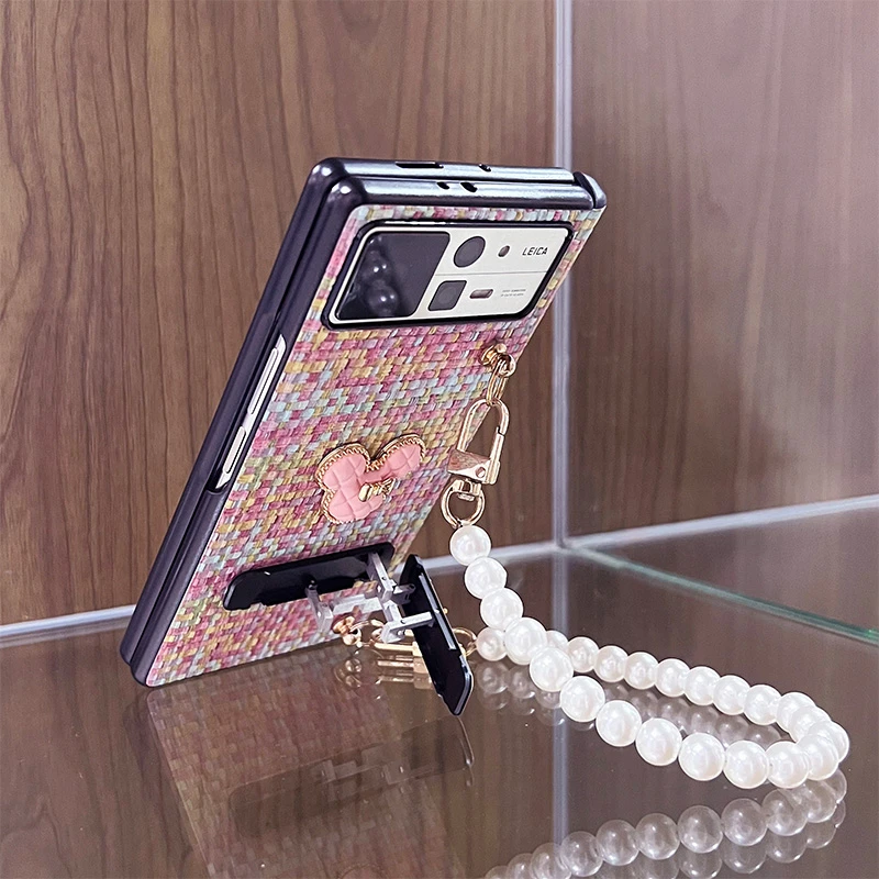 适用小米mixfold4手机壳全包式壳膜一体mixflod3外壳带支架链条女