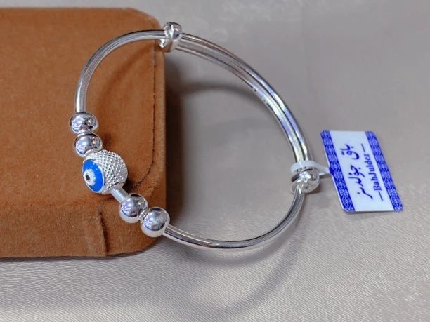 足银手镯 足银手镯 bahjuldez纯银手镯 大人款(一个)