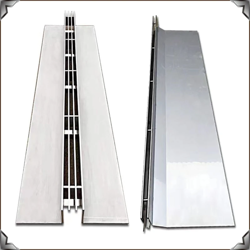 水沟盖板不锈钢线性排水沟园林景观露台直弧形隐形缝隙式排水盖板