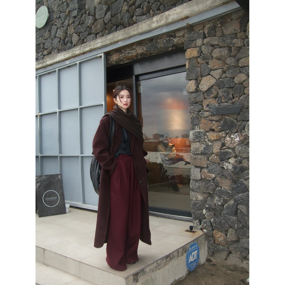 cunblvd常存 摩登通勤 休闲百搭宽松高腰垂感拖地阔腿裤长裤