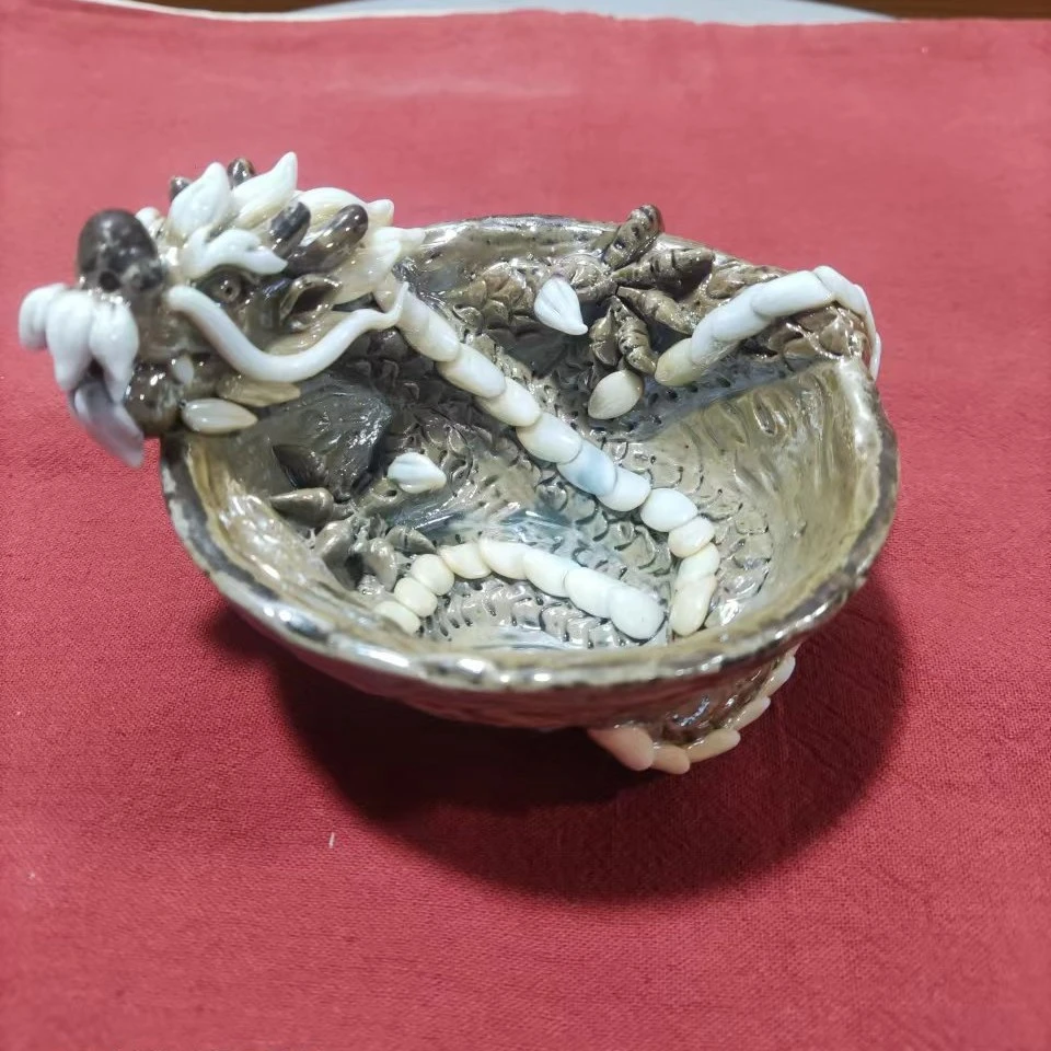 林开阳老师手作   柴烧 盘龙杯