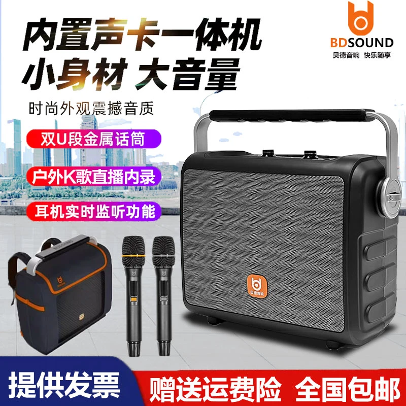 贝德音响BD-H0895户外手提声卡音响一体机广场舞K歌乐器弹唱音响