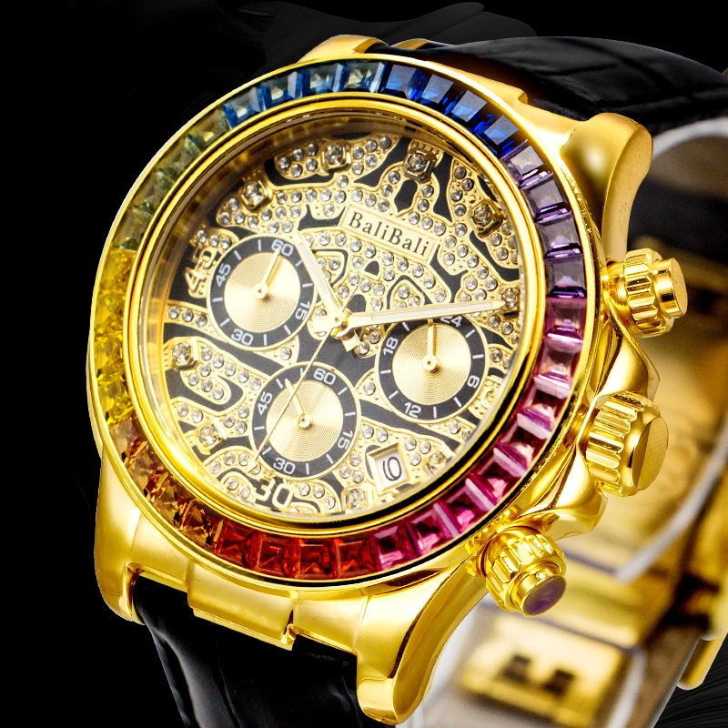 【福利】经典腕表三眼系列手表老虎迪轻奢潮流镶钻新款