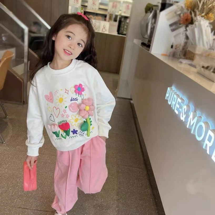 8838女童2025秋季新款儿童韩版洋气卫衣宽松百搭宝宝休闲套头上衣