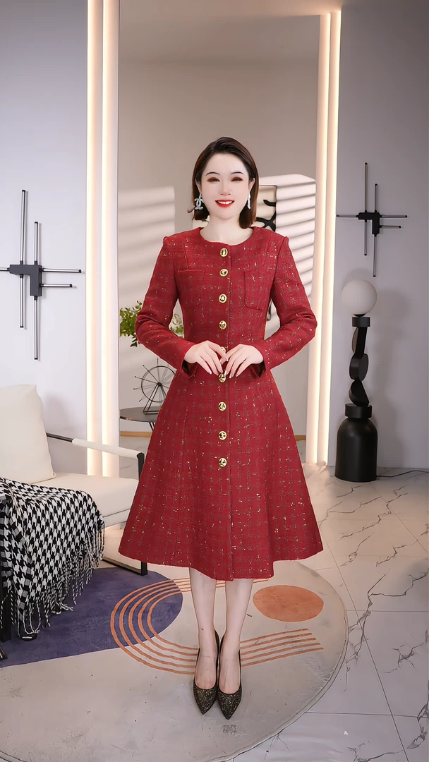 【深圳薇姐清仓】K高端大码原创遮肉显瘦连衣裙  K206