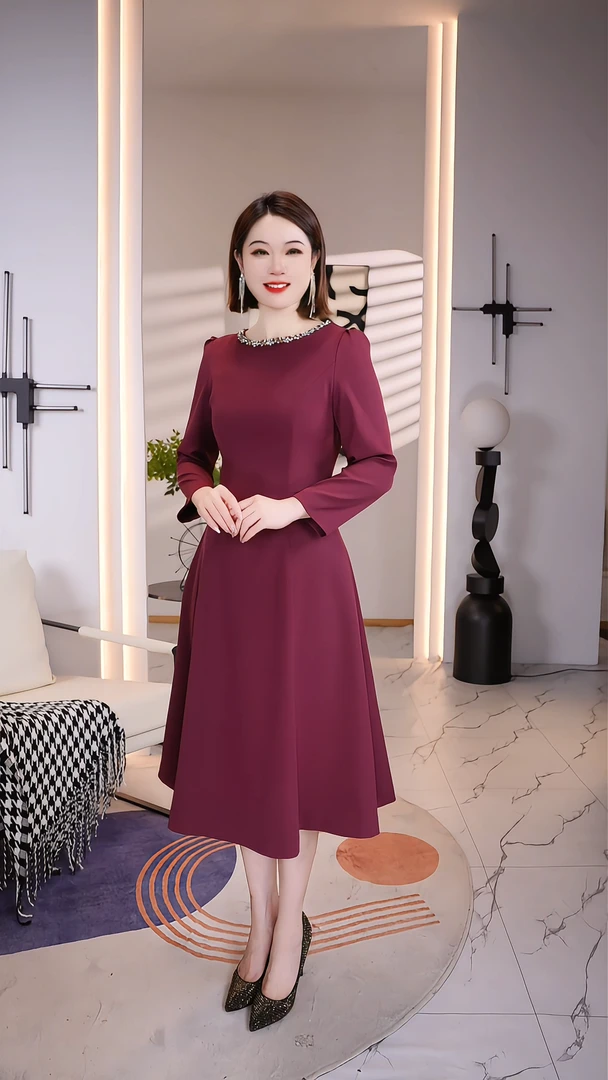 【清仓】K高端大码原创遮肉显瘦连衣裙  K203