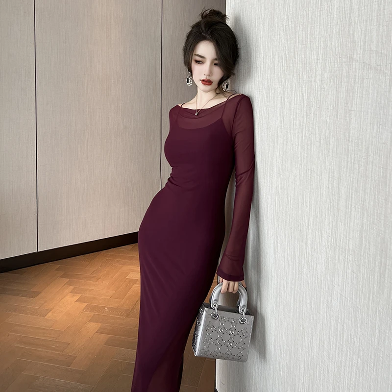 9562时尚高级气质内搭吊带套装裙两件套