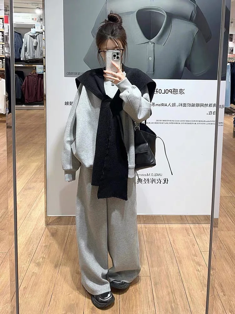 冬季一整套穿搭上衣裤子披肩