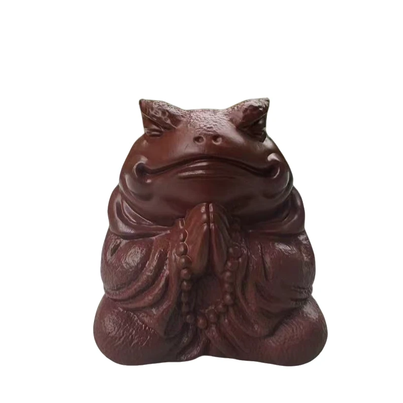 宜兴原矿紫砂朱泥手工5.8cm蟾仙禅意茶室茶台精品摆件可养