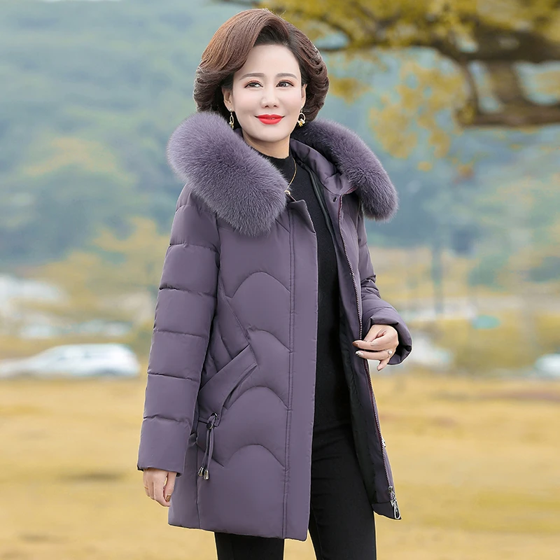 妈妈秋冬装连帽棉衣女中老年时尚棉服中年妇女短款小棉袄外套加厚