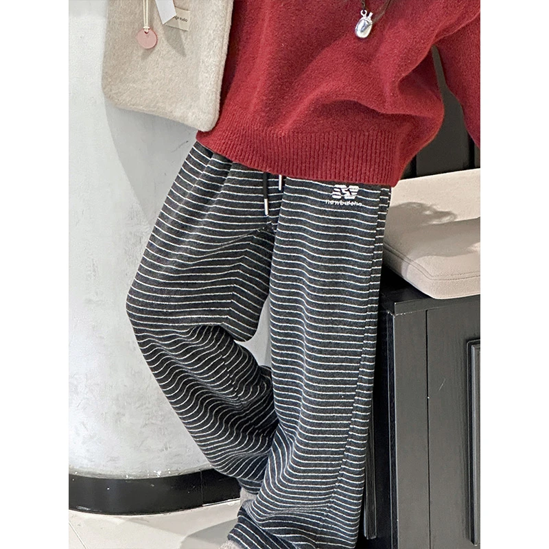 K27505孙小美女童休闲裤2025秋冬装新款儿童加绒加厚直筒裤潮